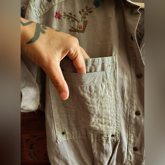 Vintage 80’s Nok Nok embroidered cotton jumpsuit utility suit - Picture 4 of 15